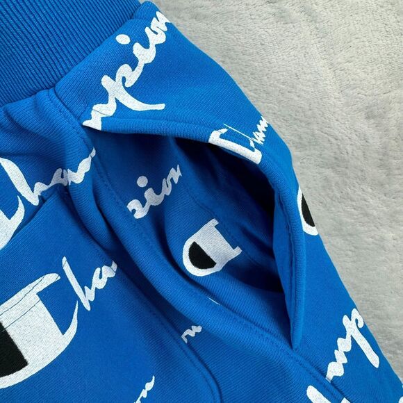 Champion Shorts Mens Small Blue Reverse Weave Cutoff Sweats Drawstring Pockets - Picture 5 of 14